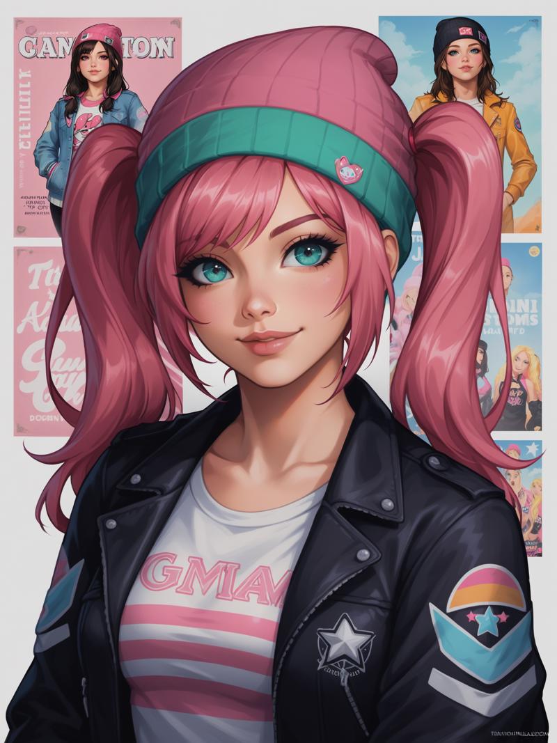 07768-3441890922-poster by tom whalen, digital art, upper body photo of a sexy girl  with pink twintails hair, dressed in striped techwear jacket.png